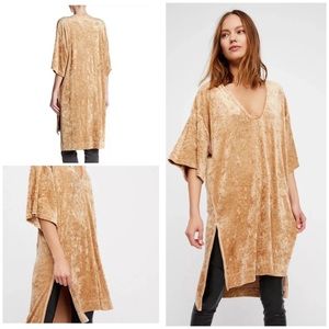 Free People Tan Velvet Tunic Top